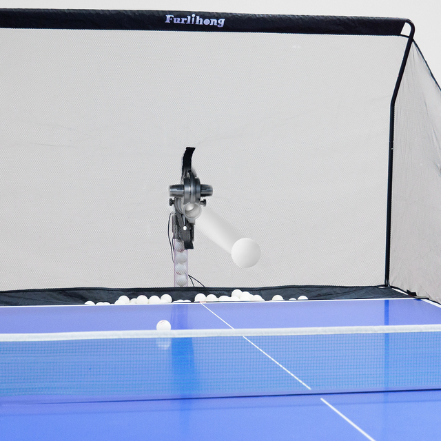 Furlihong 3804BH PingPong Table Tennis Robot with Ball Recycling Net, Feed Frequency and Angle Adjustable, 8 Spin Modes