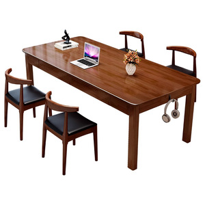 Nordic Solid Wood <b>Desk</b> Rectangle 6 Person Study Table Home Office <b>Computer</b> <b>Desk</b> Modern Minimalist Style - Product Image 5
