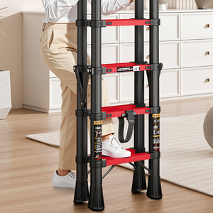 Échelle télescopique moderne en acier au carbone certifiée CE, pliable 4/5/6 sections, pour appartement, OEM ODM disponible pour l'Europe et l'Amérique du Sud - Product Image 2