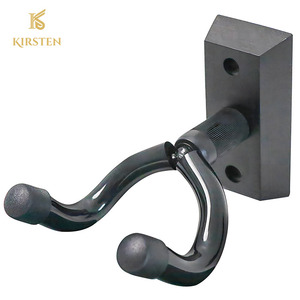 Support mural personnalisable KIRSTEN en noyer noir américain pour guitare, basse et <span class=keywords><strong>violon</strong></span>, avec fixation sécurisée détachable - Product Image 1