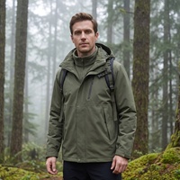 Veste longue unisexe 3-en-1 imperméable coupe-vent à capuche zippée en softshell, fonctionnelle pour l'extérieur, designs tendance, stock usine