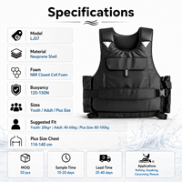 Gilet de sauvetage en néoprène 120-150N pour rafting en eaux vives avec patchs réfléchissants et sangles réglables pour kayak, canyoning, PFD commercial