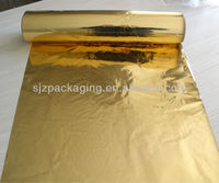 Film de laminage thermique brillant souple en PET métallisé couleur or, résistant à l'humidité, en rouleau, pour carton à laminage à chaud
