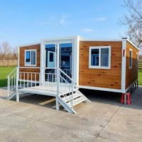 Maison conteneur extensible et pliable tout-en-un, 2-3 chambres, salle de bain, murs épais isolés pour secours temporaires en cas de catastrophe