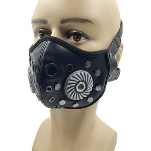 Masques de moto intégraux en <span class=keywords><strong>latex</strong></span> style punk, cool, pour hommes, mode punk rock hip-hop, pour Halloween, fête, cosplay, <span class=keywords><strong>masque</strong></span> à rivets, drôle et effrayant - Product Image 2