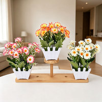 Set Bunga Pagar Sutra Daisy Simulasi Kecil Dekorasi Taman Padang Rumput Tanaman Hijau Liburan Hari Valentine Thanksgiving