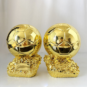 Balón <span class=keywords><strong>de</strong></span> fútbol <span class=keywords><strong>de</strong></span> resina dorada, Premio trofeo <span class=keywords><strong>de</strong></span> evento - Product Image 5