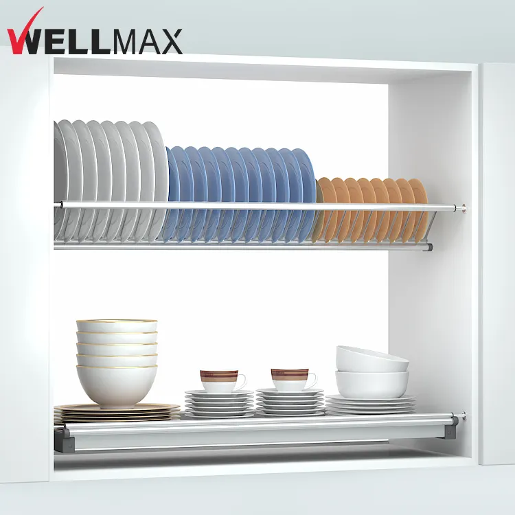 Wellmax Bát món ăn lưu trữ giá treo món ăn drainer Kệ chủ sở hữu cho nhà bếp truy cập được xây dựng trong tấm chủ