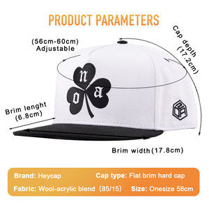 Casquette Snapback à 5 Panneaux en Coton et <span class=keywords><strong>Laine</strong></span>-Acrylique Bicolore, Broderie Professionnelle, Compatible Grandes Tailles, Prête à Expédier (RTS) - Product Image 3