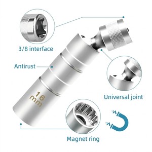 <b>Universal</b> Swivel Plug <b>Socket</b> Set 14mm 16mm Thin Wall Steel Magnetic Plug <b>Socket</b> for Automotive Repair Removal - Product Image 4