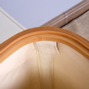 Panier à <span class=keywords><strong>linge</strong></span> pliable personnalisé pour le salon avec <span class=keywords><strong>espace</strong></span> à <span class=keywords><strong>linge</strong></span> et couvercle en bambou, parfait pour le <span class=keywords><strong>rangement</strong></span> des vêtements sales - Product Image 5