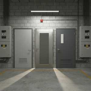 Puerta Cortafuego Yonking con Panel <span class=keywords><strong>de</strong></span> Visión, Certificación UL EN CE, Resistencia al Fuego <span class=keywords><strong>de</strong></span> 1.5 Horas, 120 y 180 Minutos, Puerta <span class=keywords><strong>de</strong></span> Acero con Rejilla - Product Image 2