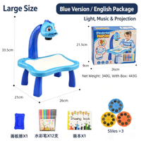 Tableau de Dessin à Projection Thème Dessin Animé en Plastique pour Enfants de 2 à 4 Ans – Grande Table à Dessiner pour Esquisser, Dessiner et Écrire