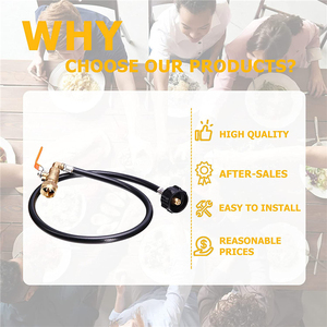 Nâng cấp 1 lb nướng Propane Refill <span class=keywords><strong>Adapter</strong></span> mở rộng Hose bề mặt nhẵn với ON-OFF van điều khiển và qcc/Type1 đầu vào - Product Image 6