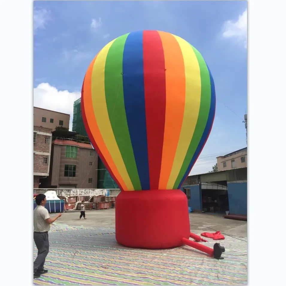 Arcobaleno pubblicità gonfiabile tetto alto pallone gigante per la promozione pubblicità gonfiabile mongolfiera a terra aria calda