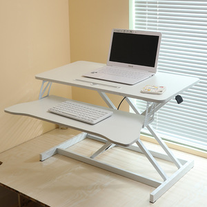 Adjustable Pneumatic Foldable Height-raising Computer Desk <b>Workbench</b> with Minimalist Modern Design PVC Material - Product Image 3