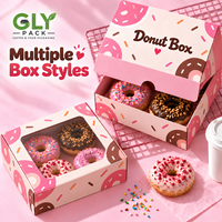 Boîtes d'emballage personnalisées en gros pour pâtisseries, boîtes cadeaux jetables en papier pour donuts, pâtisseries et desserts pour boulangeries