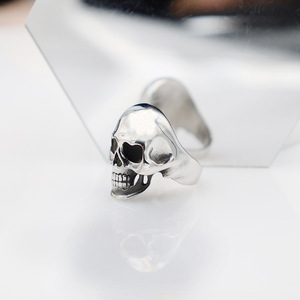 Skull <b>Ring</b> For Men <b>Titanium</b> Steel Bold Index Finger <b>Ring</b> Retro Style Hip Hop Jewelry Gift - Product Image 4