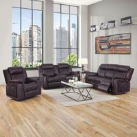 Ensemble de canapés modulaires européens inclinables confortables avec chauffage, en cuir synthétique luxueux et coloré