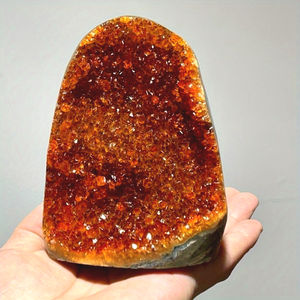 Souvenirs en quartz naturel 300-400g, artisanat en pierre, pendule, géode de cristal orange, roches, cluster minéral de quartz - Product Image 2