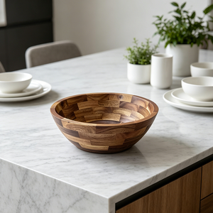 Tazón grande de madera de acacia de 12 "para mezclar frutas, ensalada, cereales, pasta en copos de maíz - Product Image 4