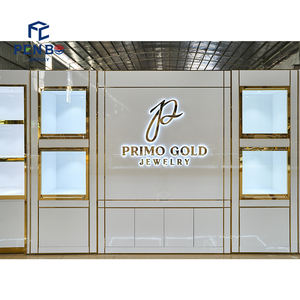 Изготовленный на заказ ювелирный витрина производитель, современное ожерелье и ювелирный магазин, светодиодный светильник, многослойный дисплей, настенная витрина - Product Image 4