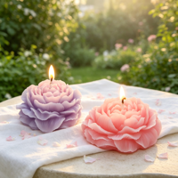 Pfingstrosenförmige Handgemachte Organische Natürliche Aromatherapie-Kerzen Klassische Heimdekoration Romantische Souvenirs Ostern Weihnachten