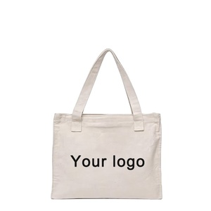 Sacs fourre-tout en toile personnalisés pour femmes avec bandoulière, 100 % coton, imprimés lettres/motifs, fermeture éclair recyclée - Product Image 1