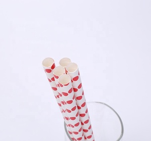 Lớn Màu Đỏ Polka Dot Mạnh Mẽ Hơn Đường Kính Bền 10Mm Chiều Dài Có Thể Điều Chỉnh Ống Hút Giấy Uống Bền Để Trang Trí - Product Image 3