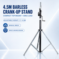Support de scène mobile professionnel 4,5 m pour éclairage DJ avec treuil manuel et trépied pour location événementielle