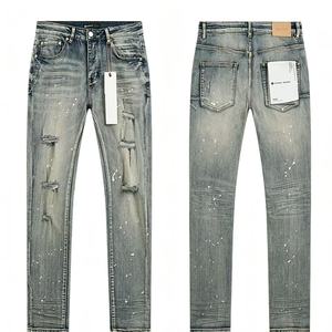 <span class=keywords><strong>Jeans</strong></span> viola alla moda, stile casual da <span class=keywords><strong>uomo</strong></span>, design strappato, slim fit, skinny, in denim, <span class=keywords><strong>di</strong></span> <span class=keywords><strong>marca</strong></span>. - Product Image 5