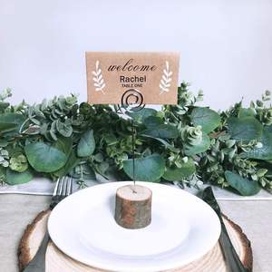 Feuilles de <span class=keywords><strong>laurier</strong></span> blanc cartes de Table en papier Kraft cartes de nom vierges tente Table Place carte pour réception de mariage - Product Image 6