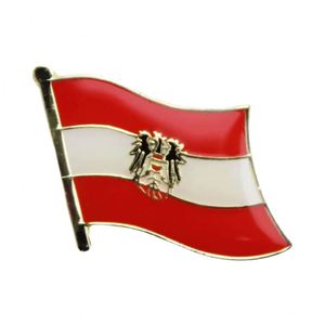 Badge national autrichien en alliage de zinc pour vêtements, fabrication artisanale en métal avec procédé de goutte de colle, vente directe du fabricant - Product Image 1