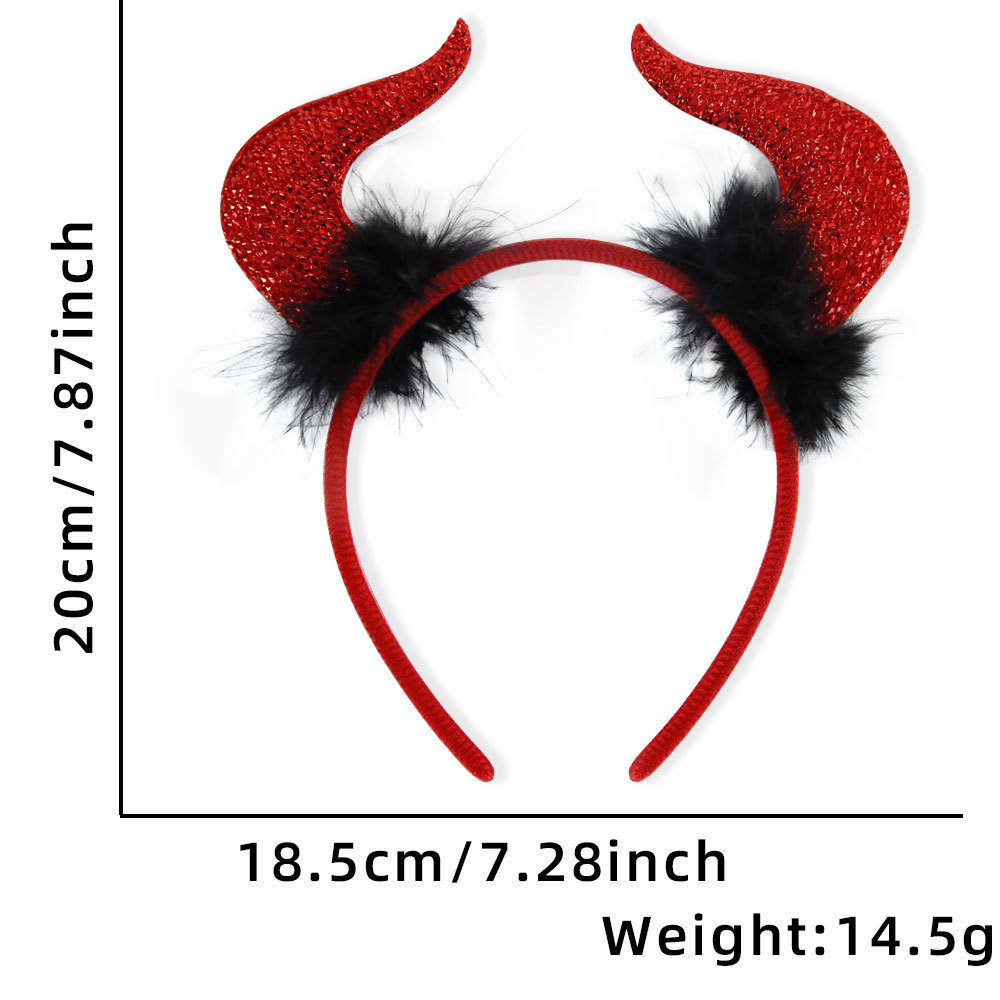 Bandeau en corne de démon rouge