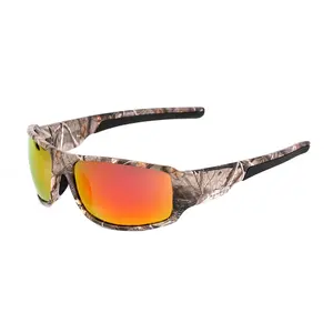 Neue Produkte Camouflage Sport Radsport Sonnenbrille Angeln Farbfilm polarisierte Brille Low MOQ
