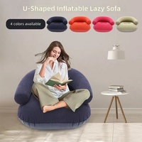 Fauteuil gonflable floqué moderne et minimaliste, siège d'intérieur, canapé simple/double en forme de U, chaise portable