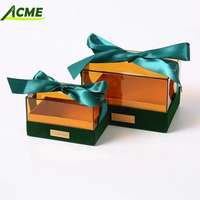 Boîte cadeau en acrylique transparente pour fleurs, emballage de luxe, vente chaude, stock d'usine