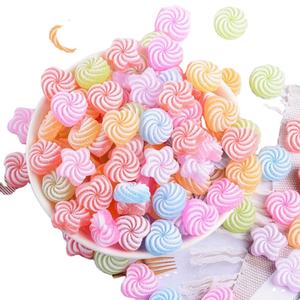 Mélange de cœur d'amour rond tourbillon en résine, 50 pièces, accessoires Kawaii, Cabochon à dos plat, décoration, embellissement artisanal - Product Image 2