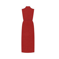 Robe d'été en tricot sexy sans manches personnalisée OEM, col à revers pour femmes, robe longue élégante pour femmes