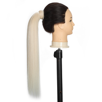 Extensions de cheveux naturels vietnamiens Remy, queue de cheval droite à clipser, base en maille respirante, 12-30 pouces, blond, vente en gros, usage quotidien