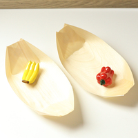 Barquettes alimentaires en bois biodégradables, plateaux de service jetables pour plats à emporter, pique-niques et mariages