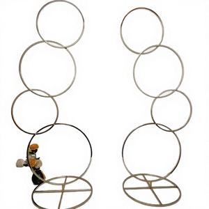 Arche florale ronde détachable de 1,5 m avec structure métallique – Support élégant pour toile de fond pour décoration de mariage en intérieur - Product Image 2