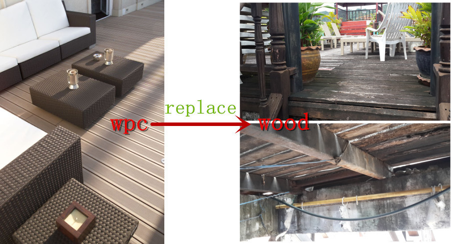WPC Wood Plastic Composite Decking Board Solid Wpc Outdoor Floor