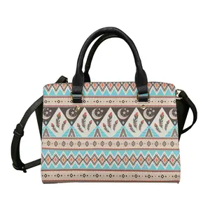 Bolsa estilo aztec, bolsa de mão estilo aztec doodle design fashion bolsa de ombro com alça superior