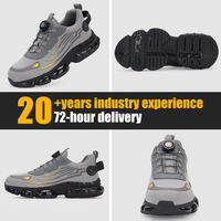 GUYISA Chaussures de Travail pour Homme Baskets Grises de Chantier avec Embout en Acier Chaussures de Sécurité Anti-Perforation