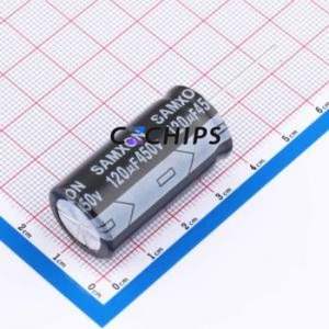 Condensateur électrolytique en aluminium ERH127M2WL35RR à montage traversant, composant à montage traversant THT, D18xL35mm 120uF 20% 450V 7.5mm - Product Image 1