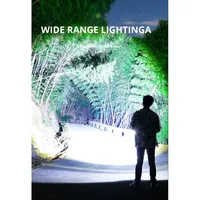 Lampe torche puissante pour patrouille, camping, extérieur, LED, pression manuelle, 2600mAh, portée 200-500m