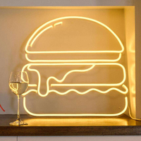 Logo néon LED personnalisé pour boutique de burgers et pizzerias pour la décoration de magasin