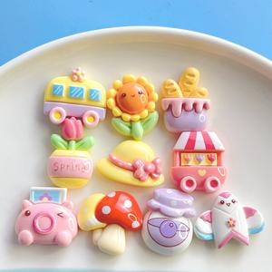 Abalorios de resina Spring Garden con diseño de girasol campestre y sombrero de miel para decoración DIY de fundas de teléfono y pinzas para el pelo - Product Image 3