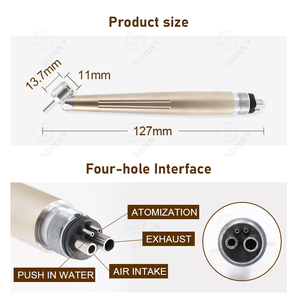 Pièce à main dentaire LED haute vitesse anti-rétraction à 45 degrés, pièce à main chirurgicale à turbine à air pour équipement de clinique dentaire - Product Image 5